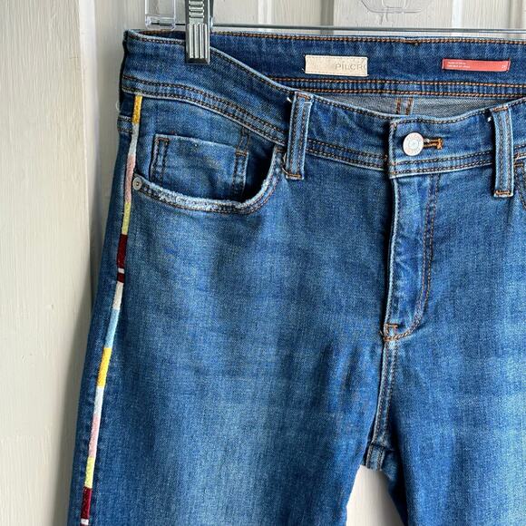 Anthropologie Pilcro Embroidered Side-Stripe Boyfriend Jeans - Picture 4 of 8